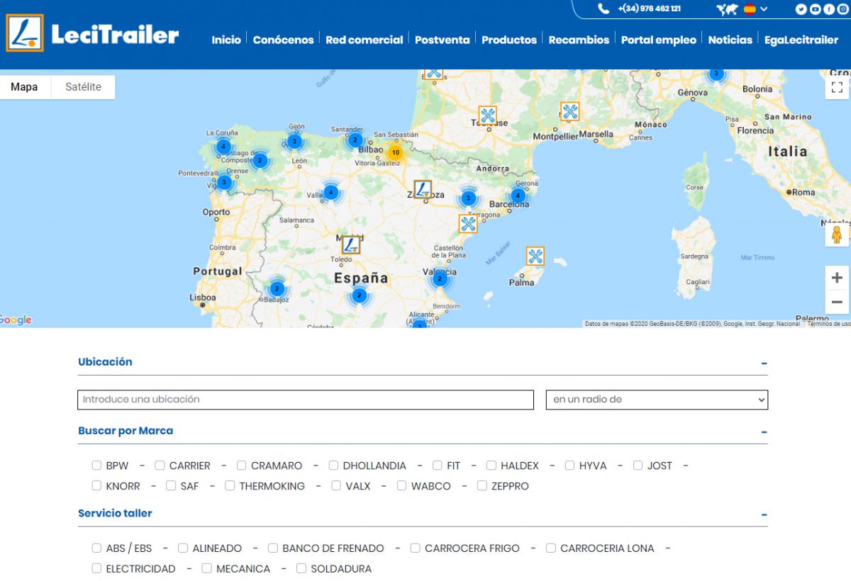 New search engine for authorised service centres at www.lecitrailer.com